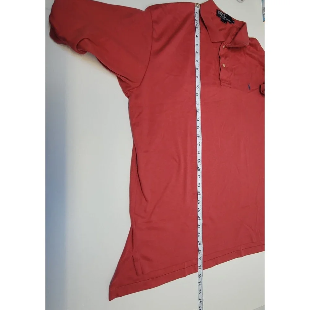 Vintage Polo Ralph Lauren Made in USA Red Casual Polo Short Sleeve Shirt Men XL